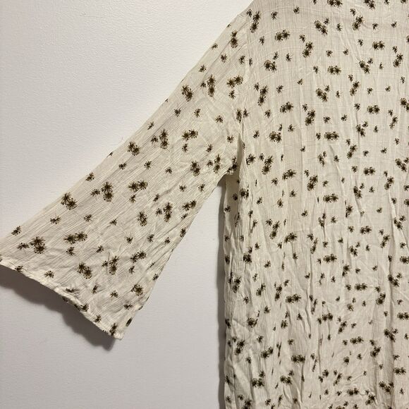 Carly Jean Los Angeles Cream Floral Kimono Cardigan Duster Womens M Boho Western - Picture 7 of 7